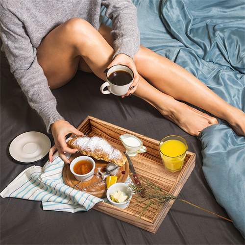 Solid Wood Ottoman Tray